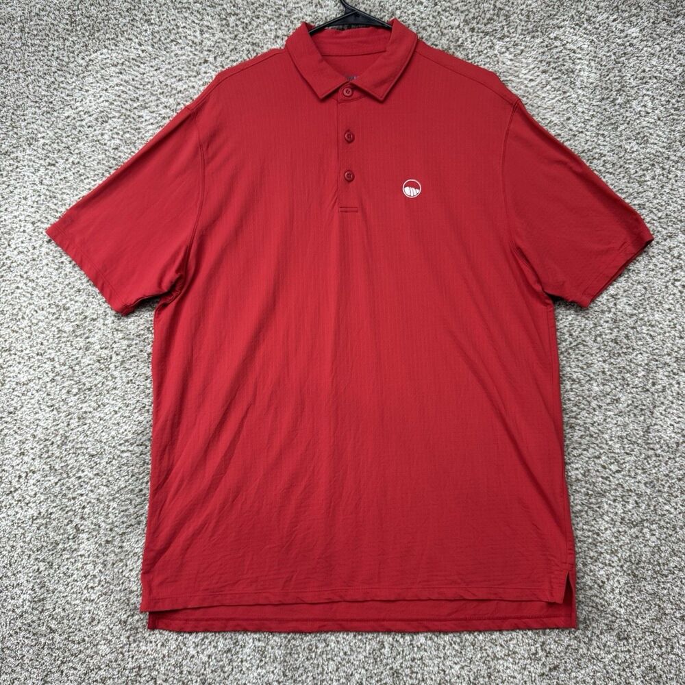 IBKUL Performance Polo Shirt‎ Men's Large Short Sleeve Icefil Golf Red Stretch